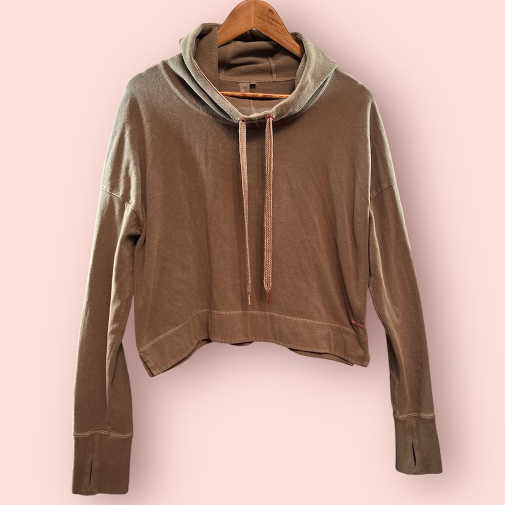 SWEATY BETTY cropped hoodie tunic, sz XL